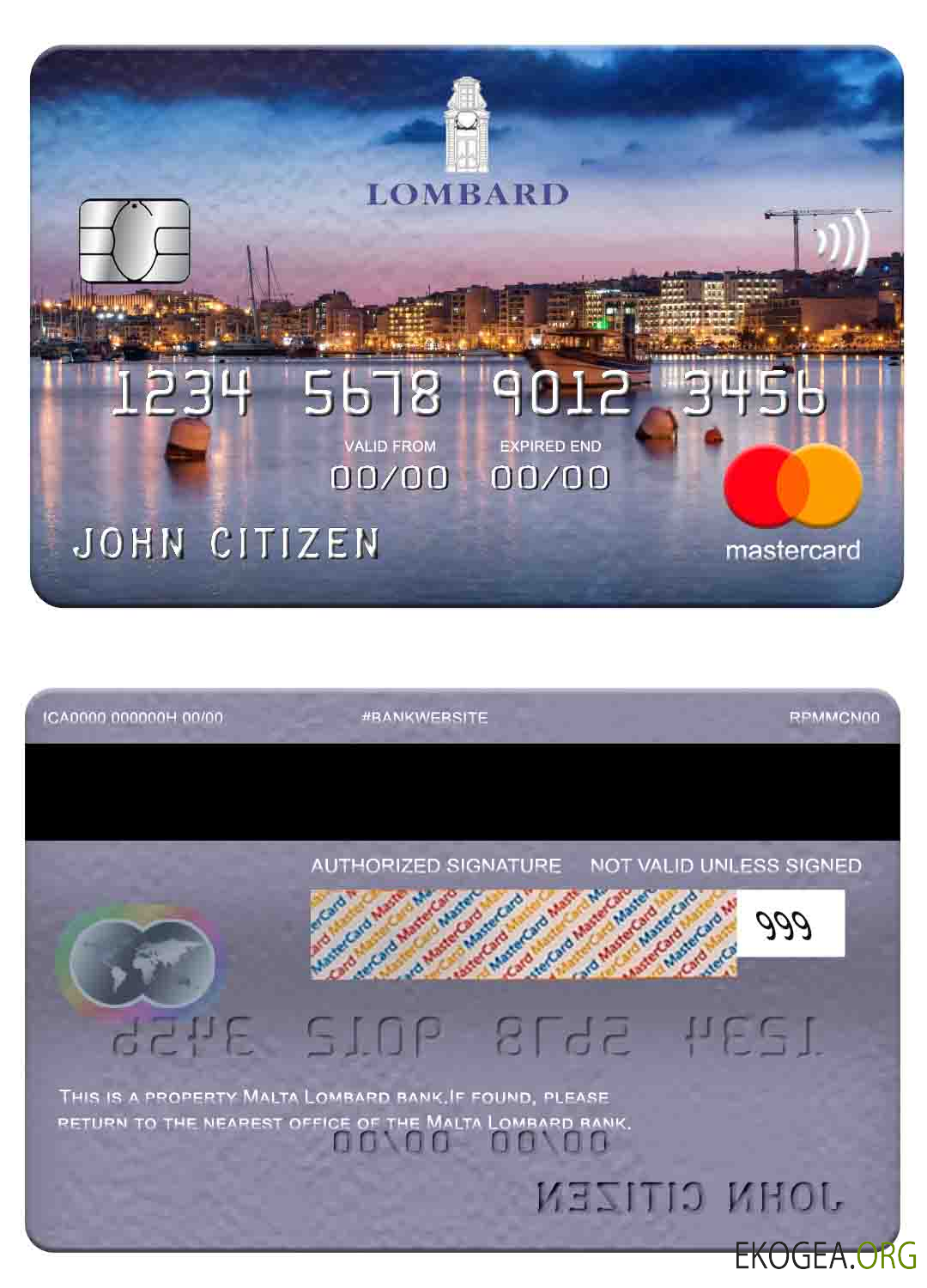 Carte Mastercard de la Banque Lombard de Malte